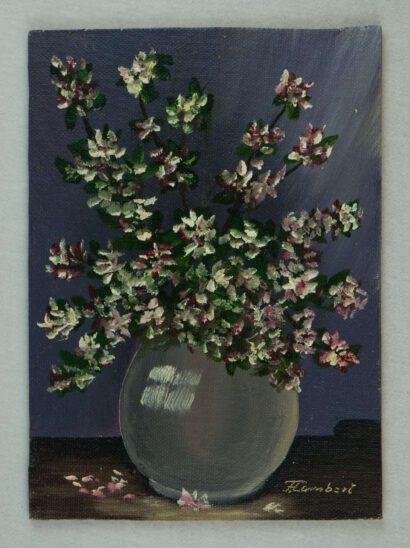 Ölbild - Vase mit Blumen 13x18 cm